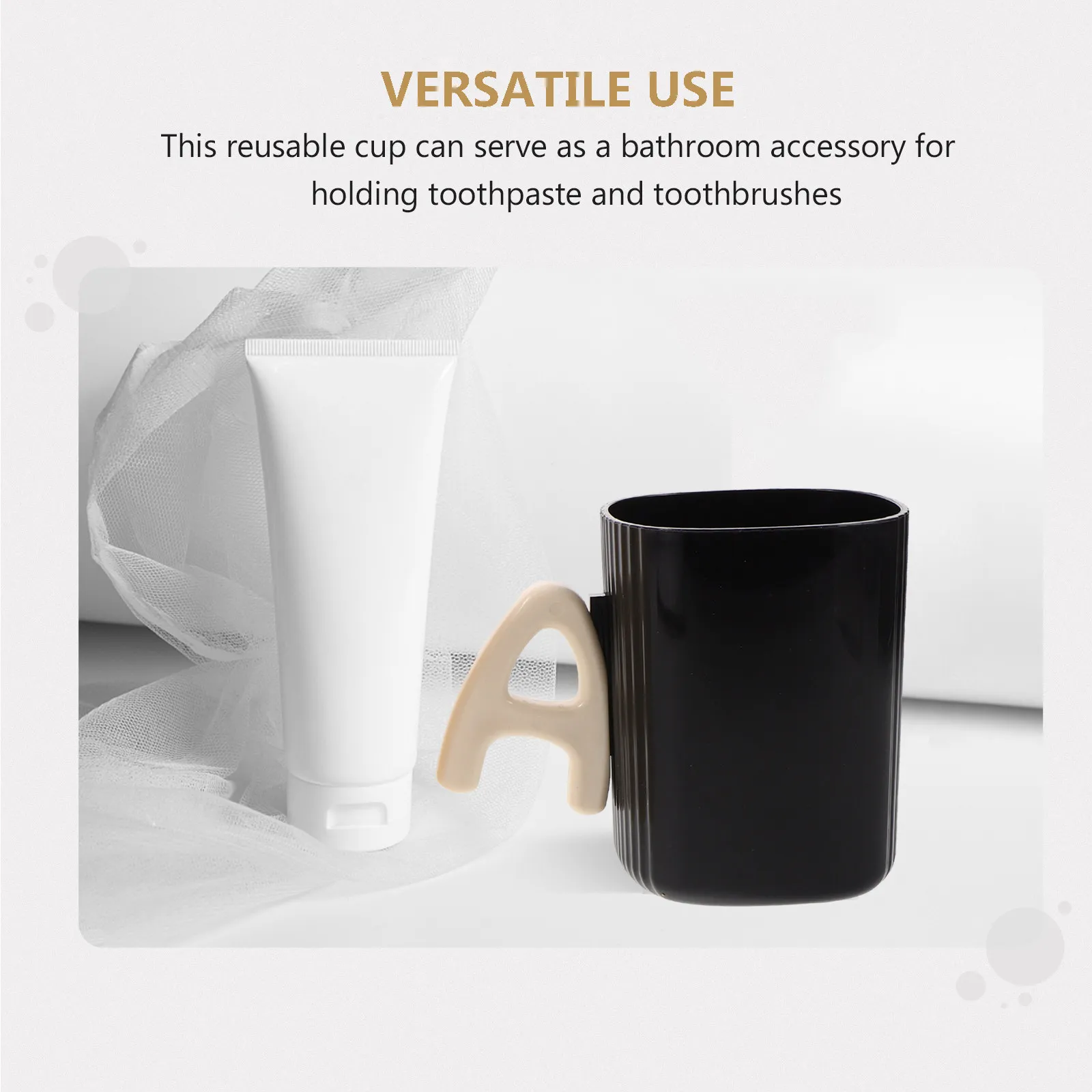 2Pcs Couple Toothbrush Cup Set Sleek Lightweight Portable Bathroom Tumbler Unbreakable PP Material for Home Dorm Hotel Use
