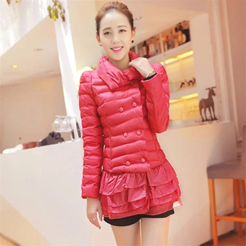 Women Down Cotton Jacket 2023 Autumn Winter New Female Double Breasted lapel With Thickened Warm Parkas 4XL