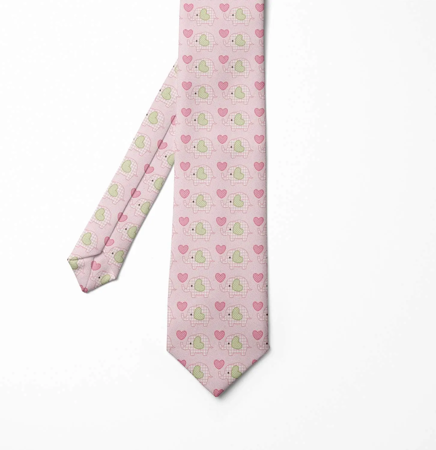 Kawaii Plaid Elephant Lovely Girl Women Tie Multicolor Modern Men's Tie Print Soft One Size
