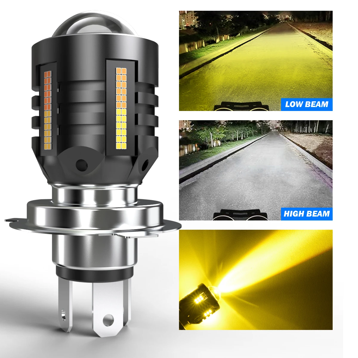 1 stücke 9003 H4 Led Motorrad Scheinwerfer 12 V H4 Led Moto Lampen 16000LM Super Helle 6500 K Weiß motorrad Kopf Lampe Zubehör