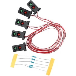 5Pcs And Table Model Materials OO HO Gauge 20mm LEDs Made Green/Red Traffic Light Train Model Signal Light Dwarf Signals