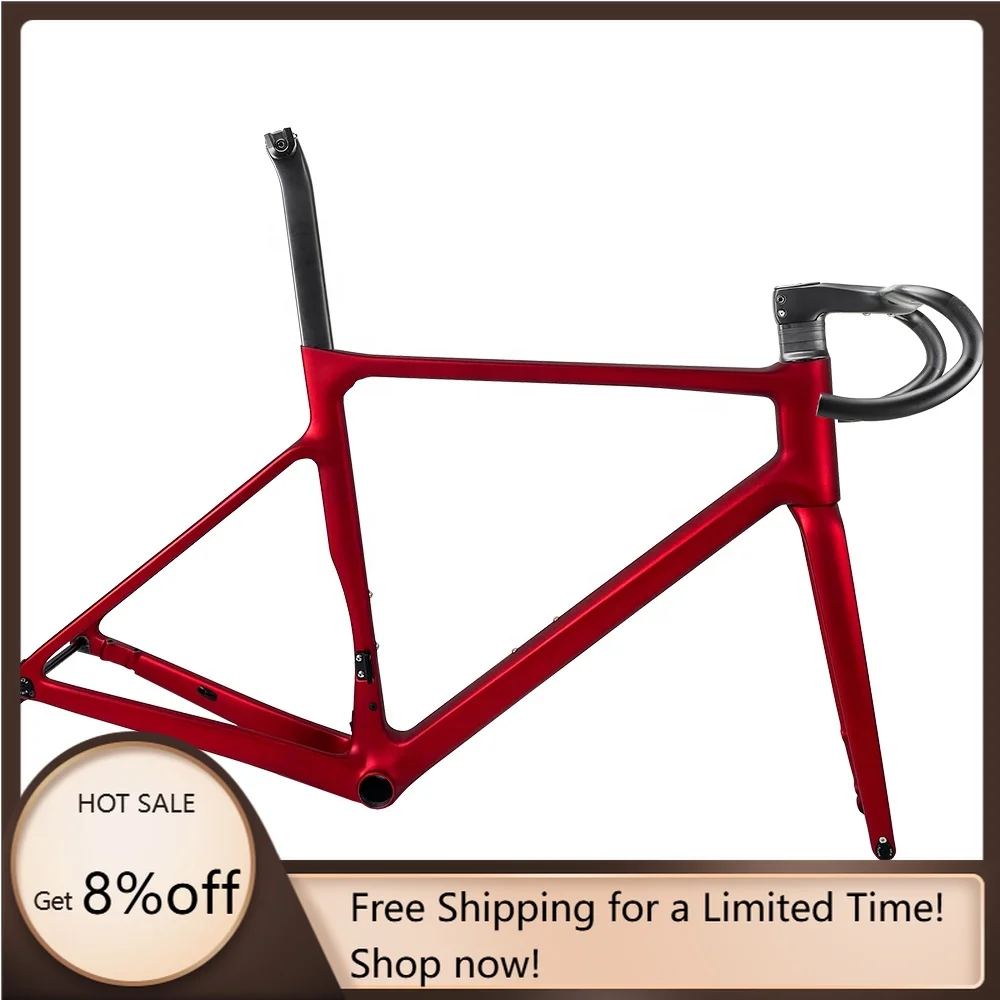 

STLF Custom Paint Frame Toray T1100 Carbon Fiber Flat Mout Disc Brake Climbing Bike Frame Di2 and Mechanical Aero Road Bicycle F