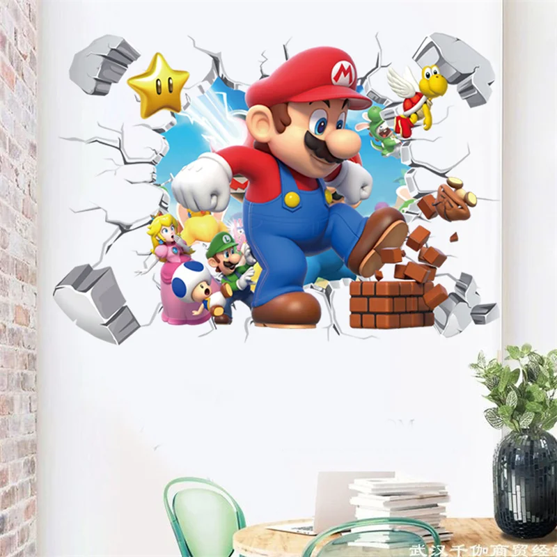 3D Cartoon Anime Game Characters Wall Sticker For Kids Room Living Room Kindergarten Baby Nursery Room DIY Decoration view 4