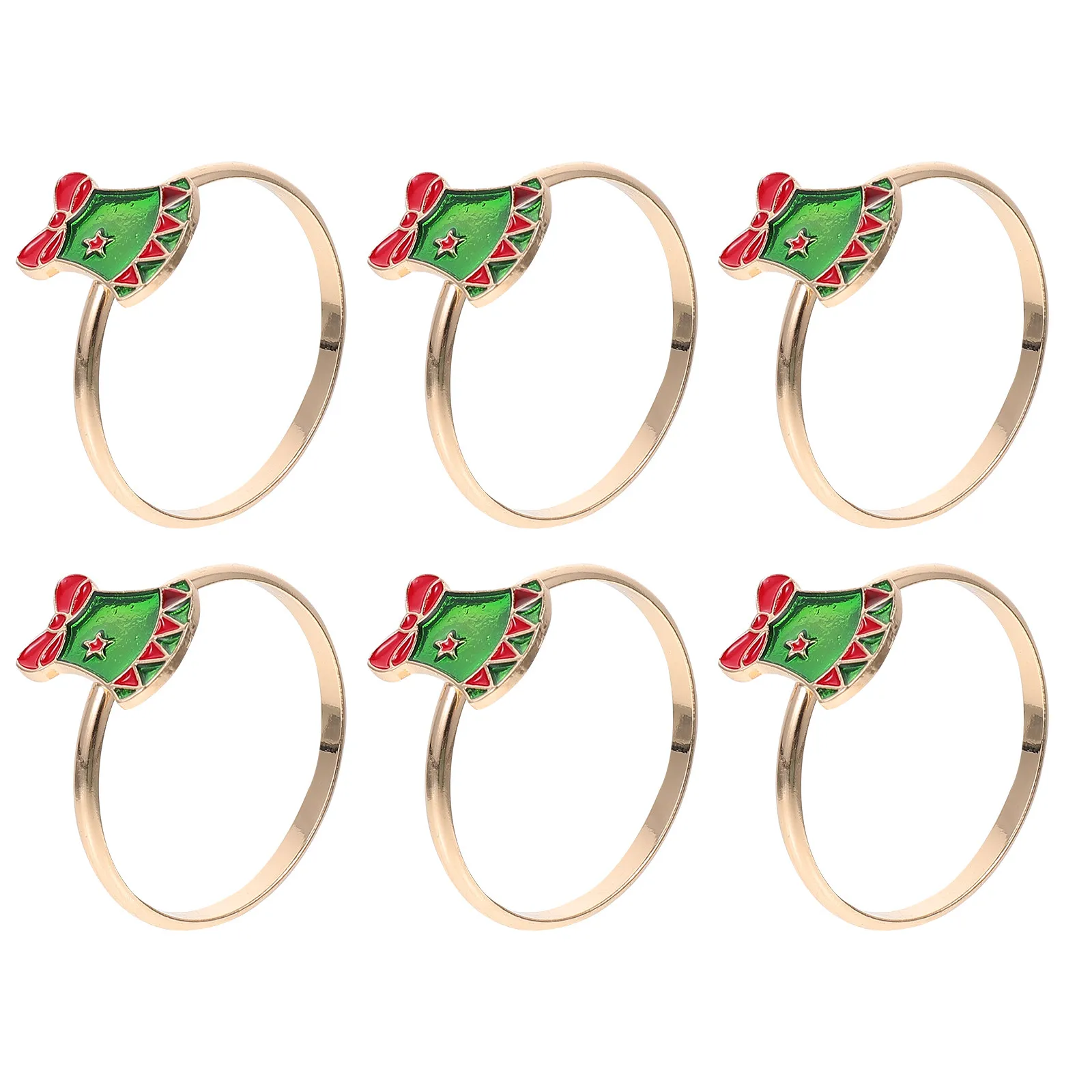 

6Pcs Christmas Napkin Rings Premium Alloy Xmas Dining Table Decor Christmas Party Table Supplies Napkin Buckles Holiday Festival