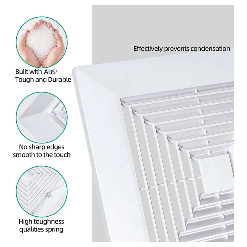 3X Bathroom Exhaust Fan Cover With Springs Replacement Parts For Square Ceiling Or Wall-Mount Exhaust Fan, Bathroom-A54Q