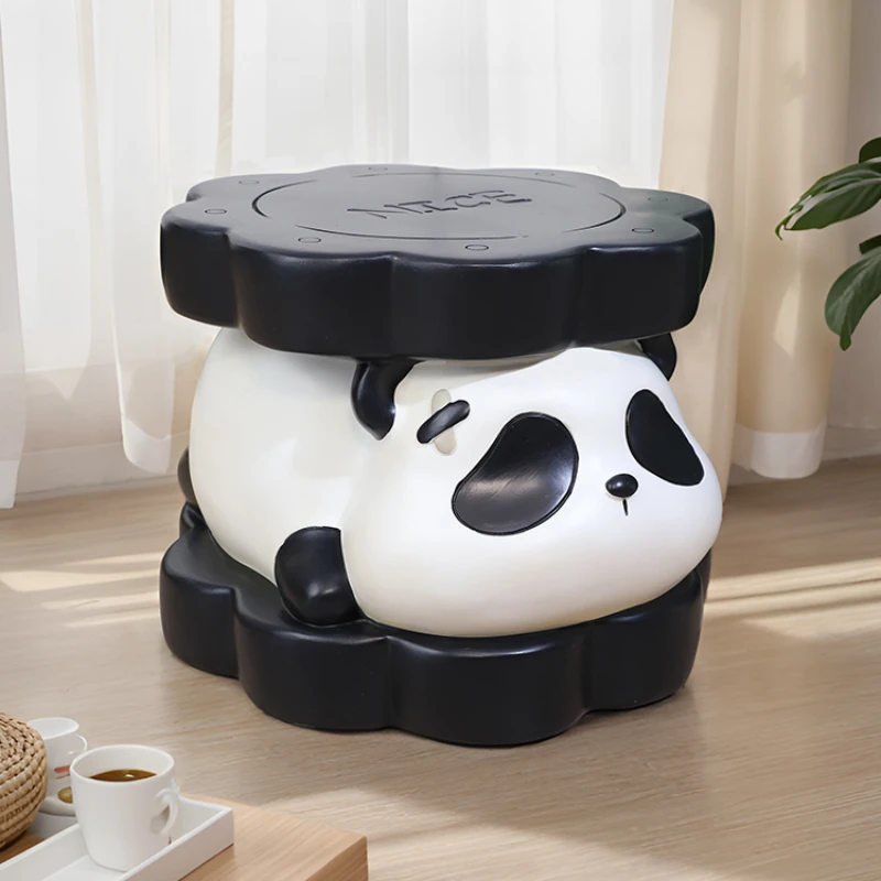 Cute Pet Sandwich Biscuit Stool Cute Panda Door Entry Shoe Changing  Bench Home Cartoon Low Benchs Children's Stools Ornament