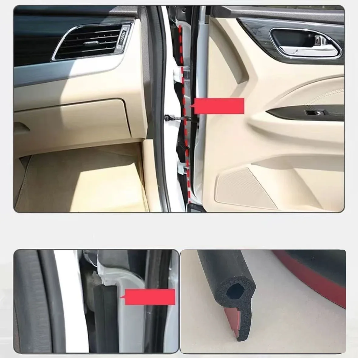 Gummi-A-Säulen-Dichtungsstreifen für Autos, Schalldämmung, wasserdicht, staubdicht, Dichtung für Autotür-Zubehör – Detail 3