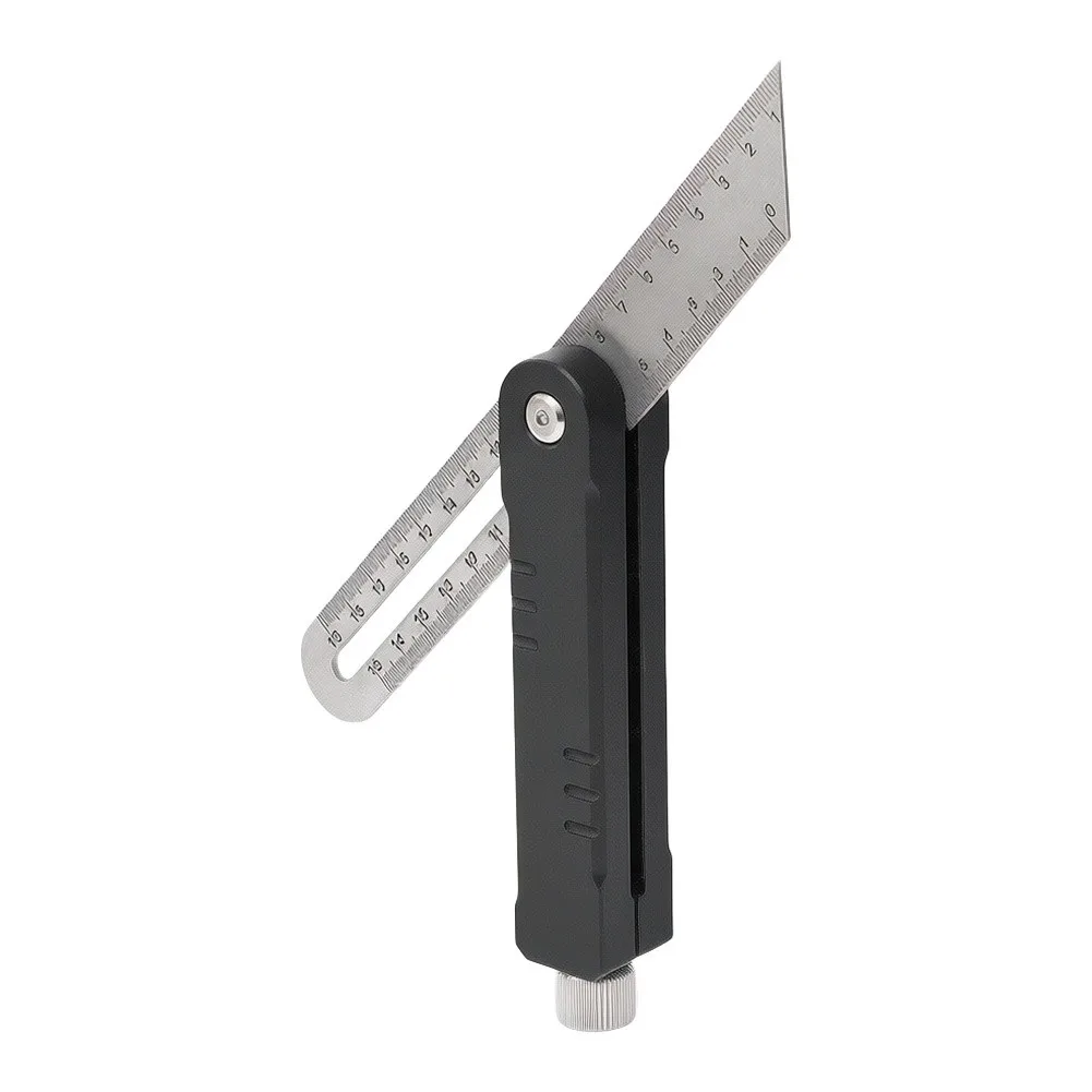 Adjustable Angle Ruler for Woodworking Projects with Precise Metric and Scale Markings Stainless Steel Construction