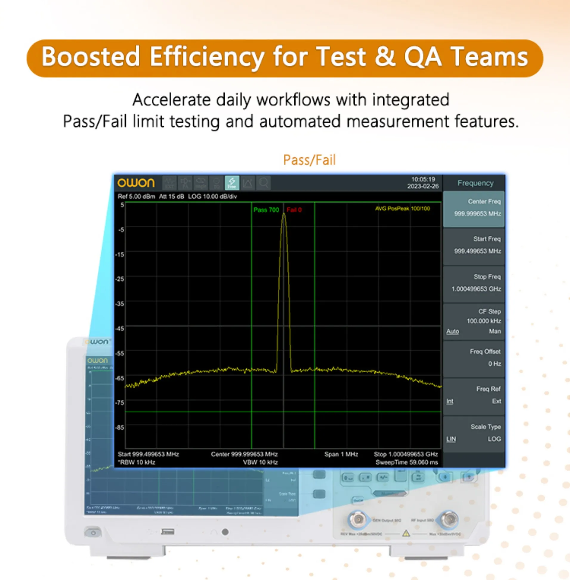 OWON XSA1015P-TG XSA1032P-TG Spektrumanalysator 9KHz-3,2GHz 1Hz Auflösung Multi-Touchscreen EMC USB LAN HDMI Tracking Generator – Detail 9