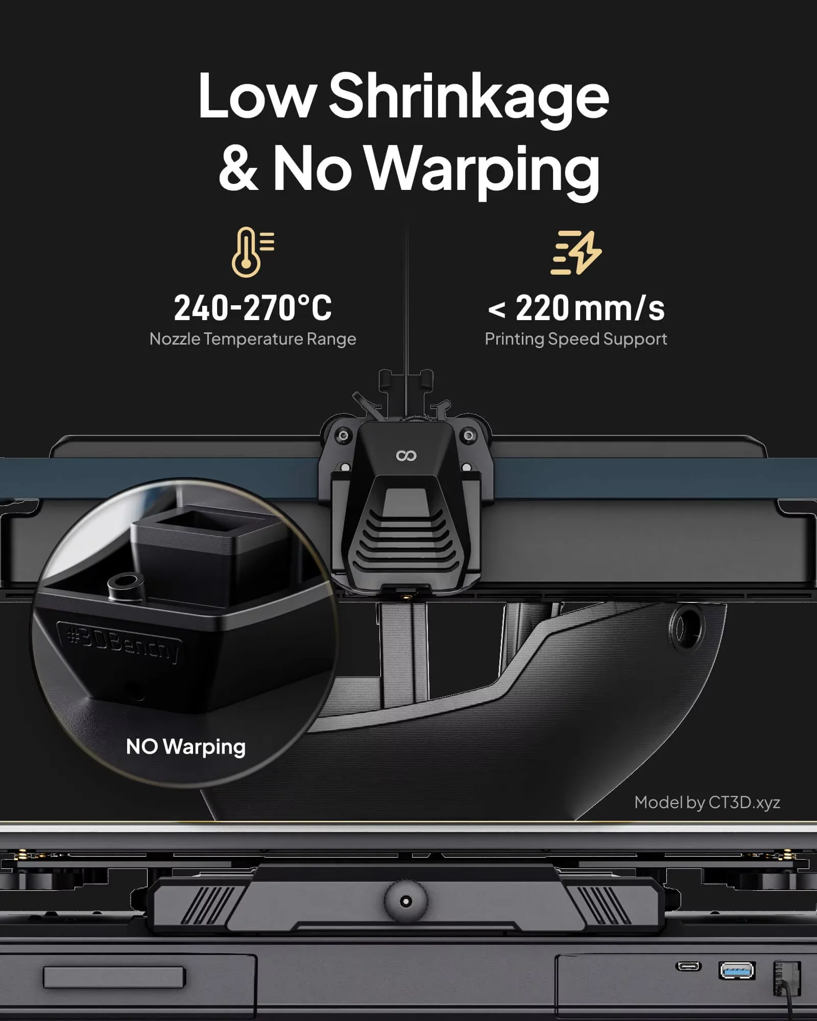 

ELEGOO Carbon Fiber PETG-CF Filament 1.75 mm Black Grey 2KG/5KG/10KG For US EU