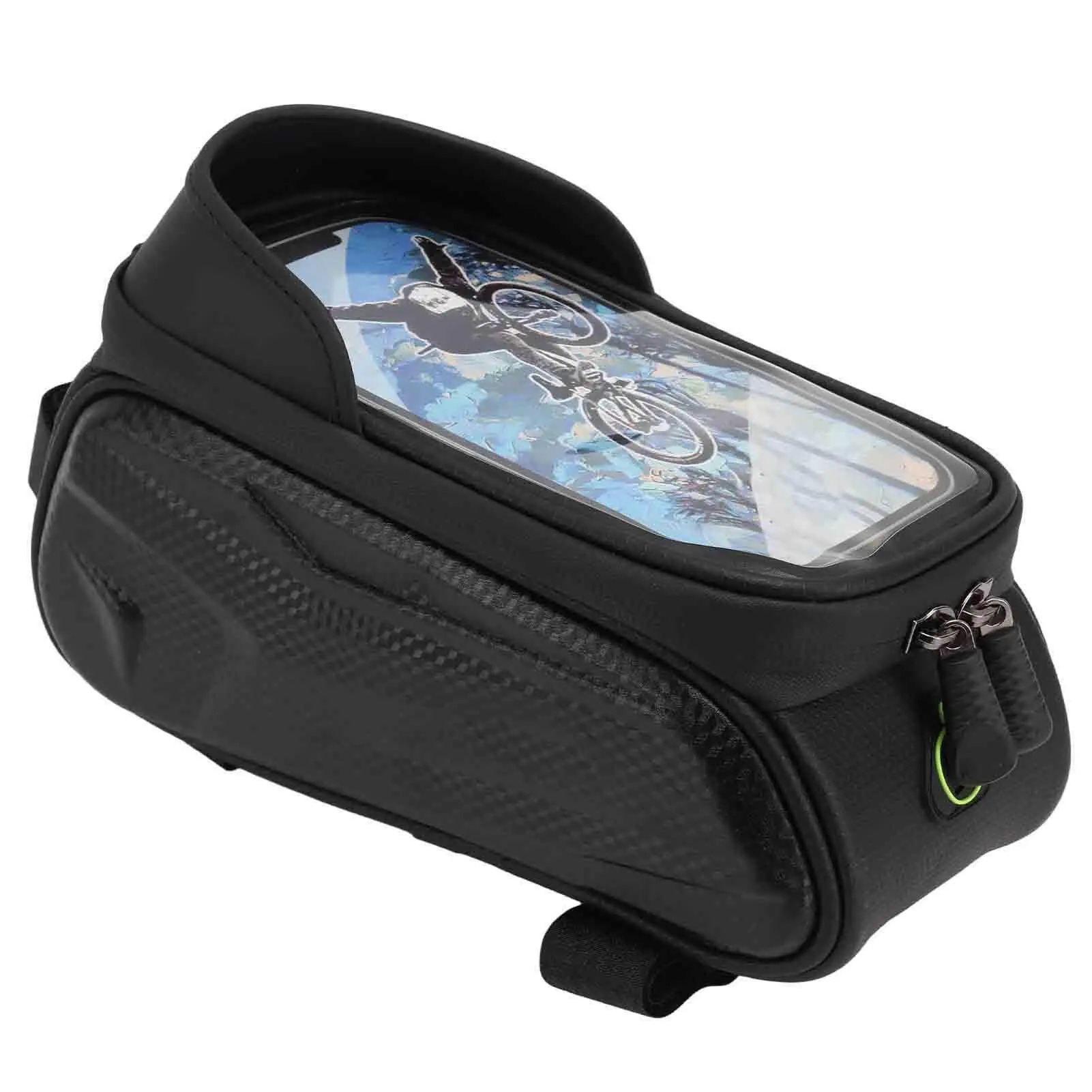 

Waterproof TPU Cycling Storage Bag with Carbon PU Fabric - Front Sun Visor Bike for Organizer