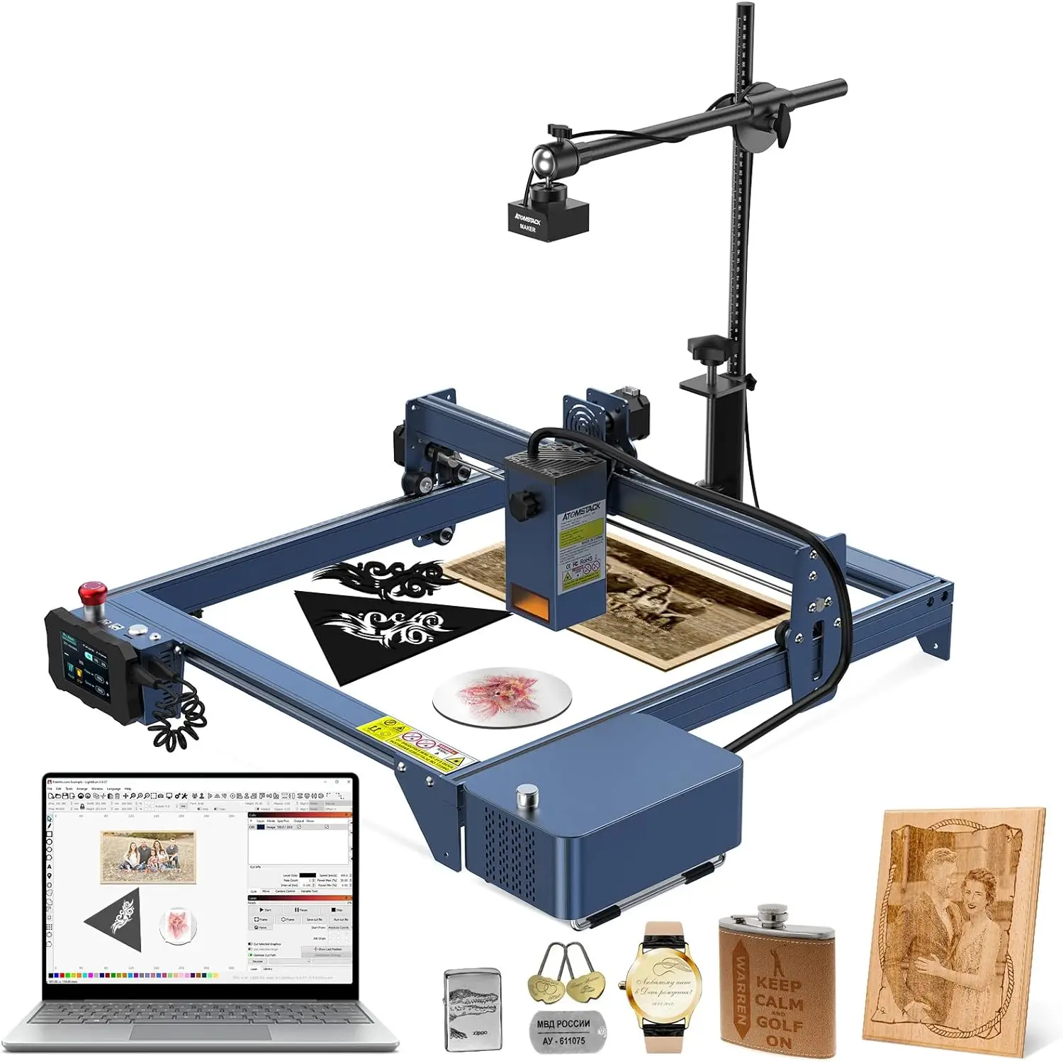 Atomstack A30 X30 S30 Pro Laser Engraving Machine With AC1 Lightburn Camera Air Assist 33W Output CNC DIY Cutter For Wood Metal