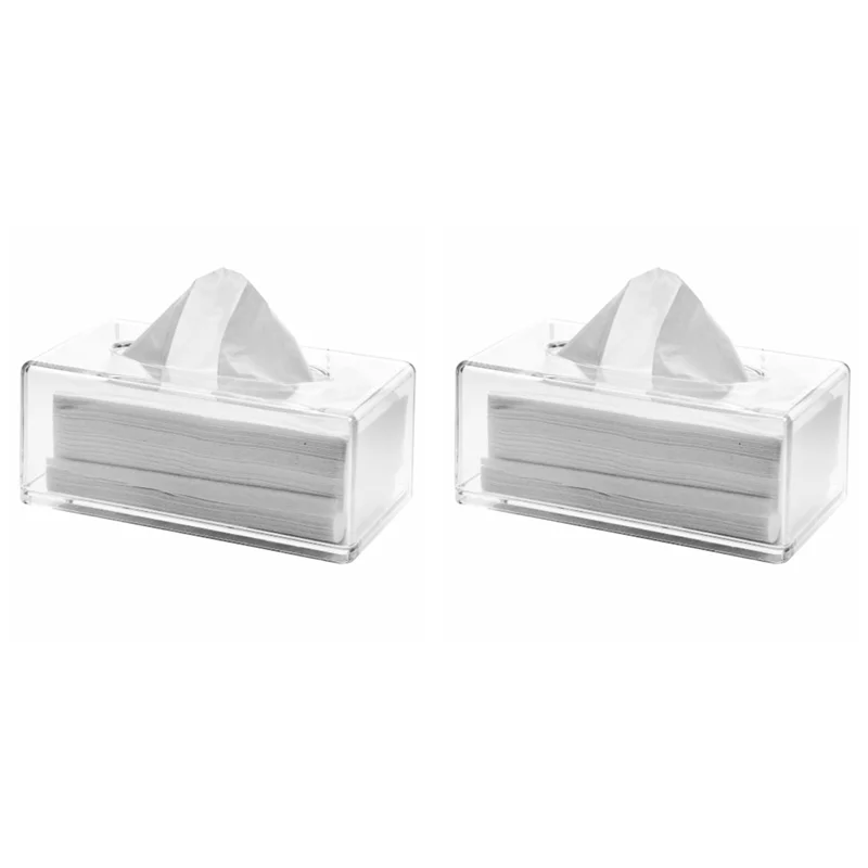 

ABUH-2X Прозрачный акриловый держатель для салфеток с крышкой, коробка-диспенсер для салфеток для столешницы, прозрачный, цвет А