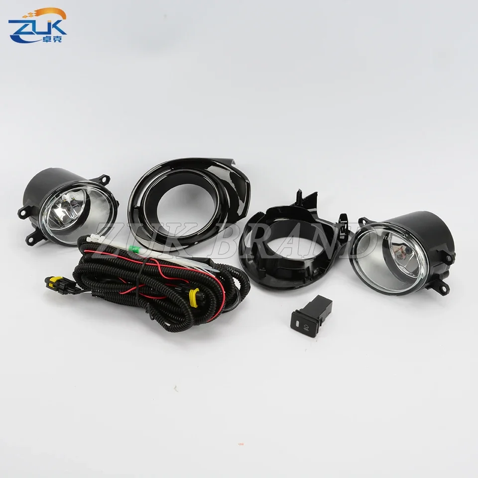 ZUK Front Fog Light Anti-Fog Reflector Lamp Set Foglight Kit For TOYOTA PRIUS C AQUA 2015 2016 2017 With Cable Switch Bulbs