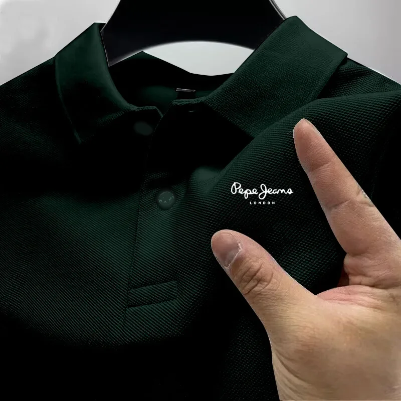 Herren Kurzarm-Poloshirt 2026 – Neues Business-Casual Atmungsaktives Oberteil für den Sommer – Modische Golf-Poloshirts in Unifarben – Detail 6