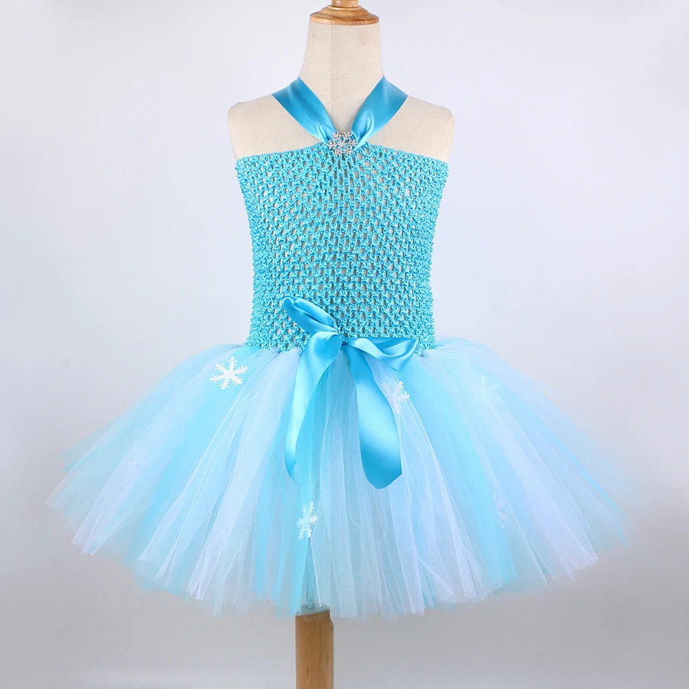 Princess Elsa Dress Tutu for Girls Ice Queen Birthday Dresses Toddler Kids Christmas Halloween Costumes Kid Girl Tutu Outfit