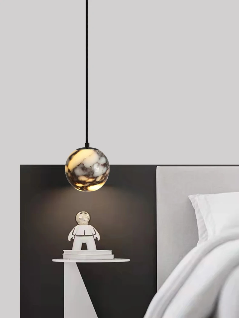 Natural Stone Pendant Lamp 12CM Wire Height Adjustable G9