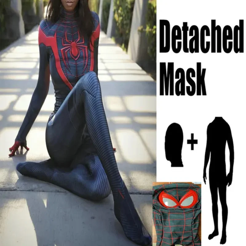 أزياء نسائية جديدة لعام 2025 Spidercosplay مايلز موراليس PS5 أزياء تنكرية للبالغين والأطفال بيتر باركر البطل الخارق Zentai بدلة قفز للحفلات ☆ ☆ #5