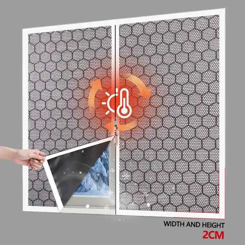 Custom Winter Household Zipper‑Closure Graphene Windproof Thermal Window Sealing Curtain Self‑Adhesive No‑Drilling Installation