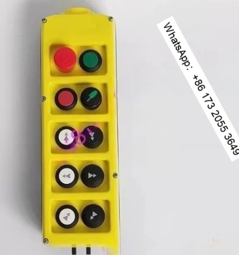 Crane Pendant Control Station PLB10K, 10-Button Double Row Waterproof Push Button Box