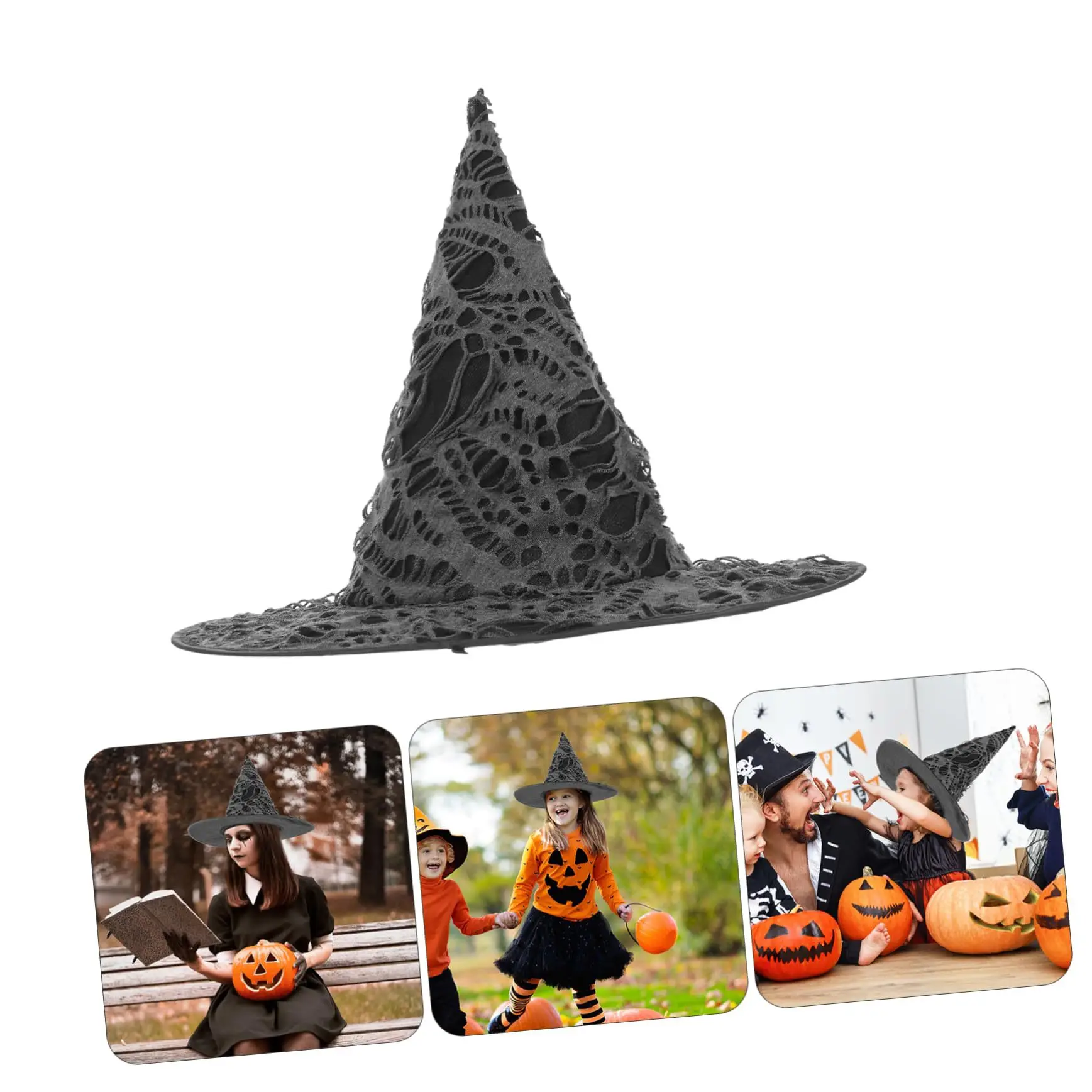Pumpkin Print Hat Versatile Halloween Hat Witch Costume Hat High-Quality For Cosplay Events Witch Costume Halloween