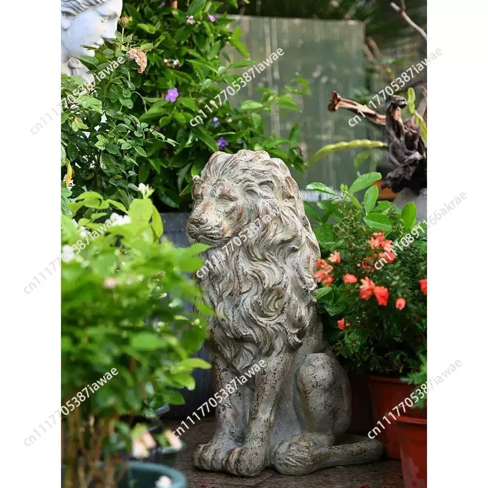 Garden Decoration Courtyard Outdoor Lion Decoration Decoration Simulation Animal Sculpture Foyer Set Yard