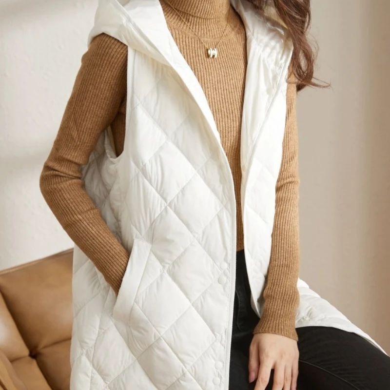 Women's Winter Tops Coats Cotton Coats Innerwear Vests Hoodies Mid-length Thick Warm Simple Comfortable Casual Niche Versatile