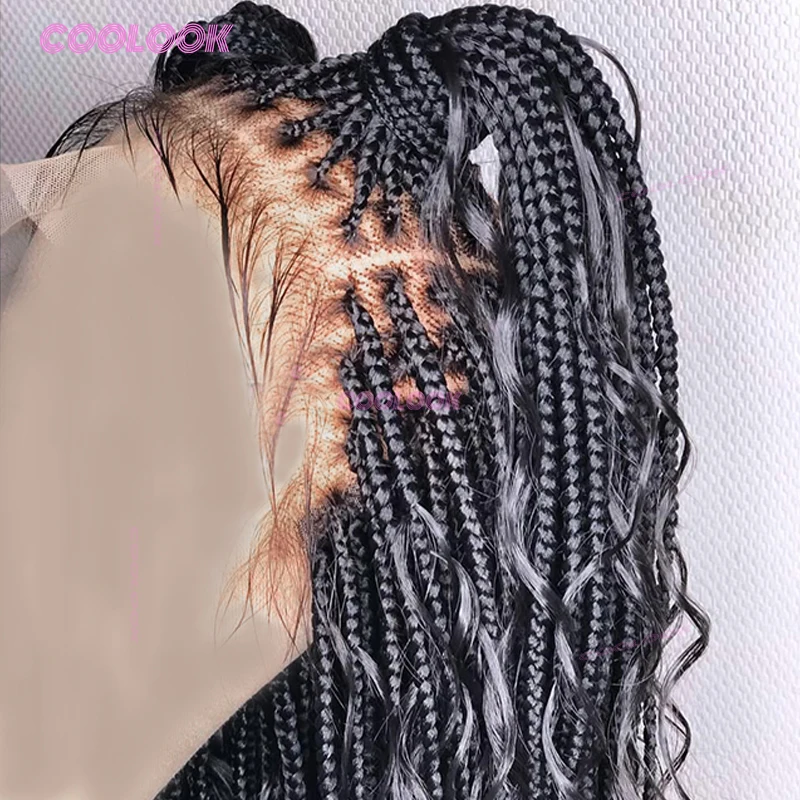 

32-дюймовые синтетические богемные парики с косами для женщин, полные кружевные плетеные парики, дешевые