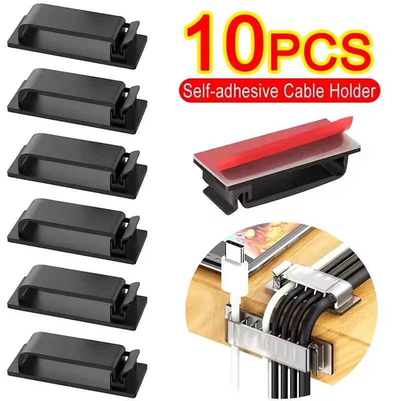 Self Adhesive Cable Management Clips Cable Organizers Wire Clips Cord Holder for Car TV PC Ethernet Cable Under Desk Home Office