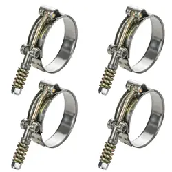 4Pcs T-Bolt Pipe Clip Clamps Stainless Steel 304 Adjustable 46-122mm Intake Turbo Exhaust Intercooler Coupler Spring Hose Clamps