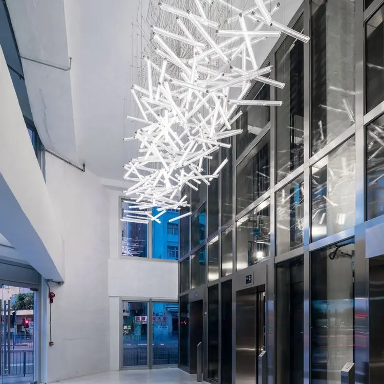 Best Selling Custom Aerial Chandelier for Commercial Club Office Building Elevator Porch Corridor Pendant Lights for Decorations