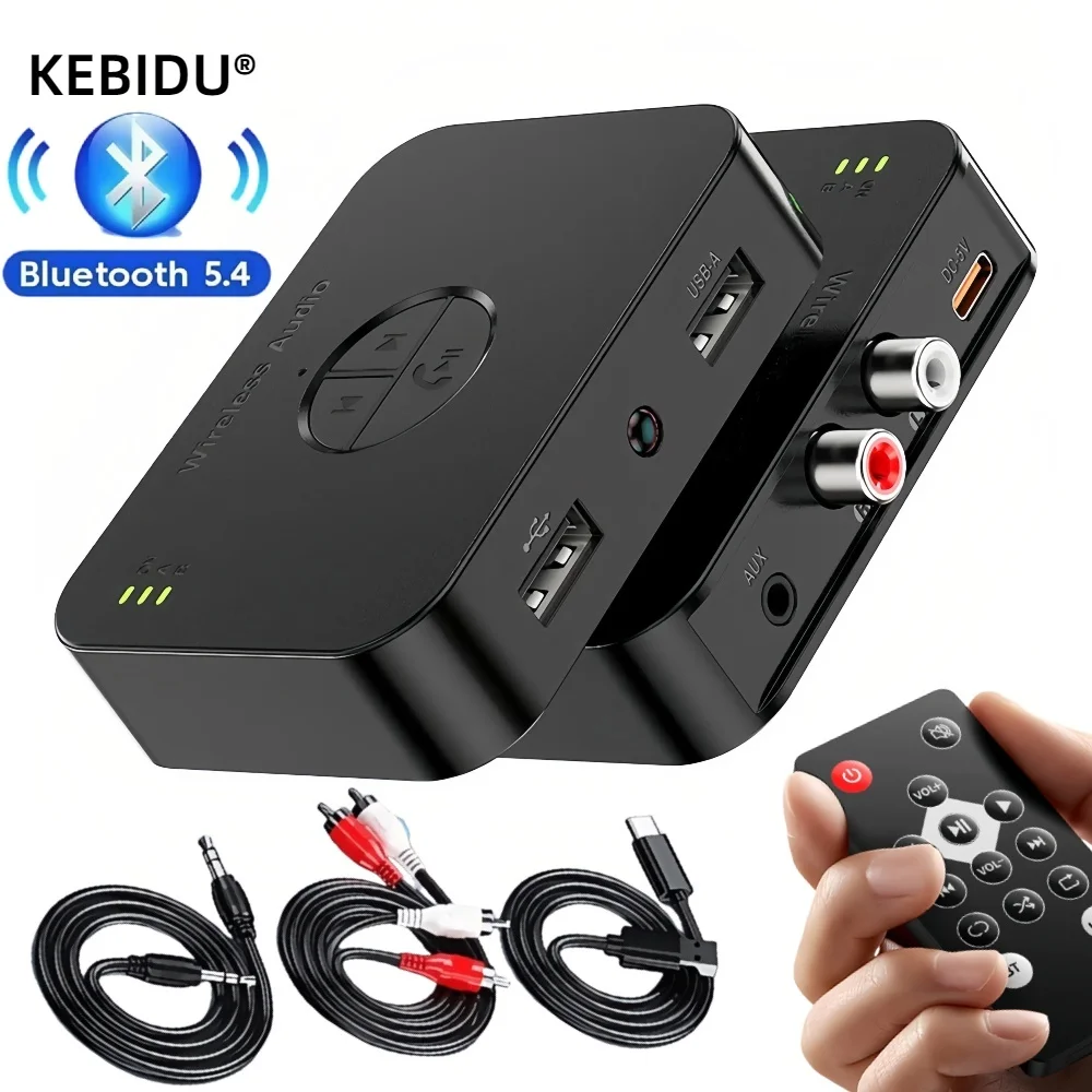 بلوتوث 5.4 استقبال الصوت U القرص RCA 3.5 مللي متر AUX USB ستيريو الموسيقى محول لاسلكي مع هيئة التصنيع العسكري لمجموعة السيارة مكبر للصوت