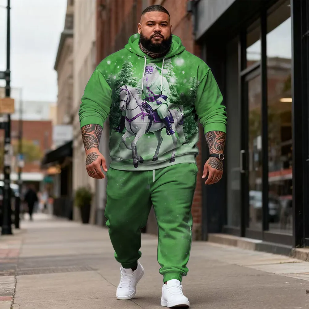 

Комплект мужской толстовки с капюшоном больших размеров S-9xl: рождественский и текстурный плед (2 предмета) — мягкий теплый, праздничный дизайн, тонкая клетка,