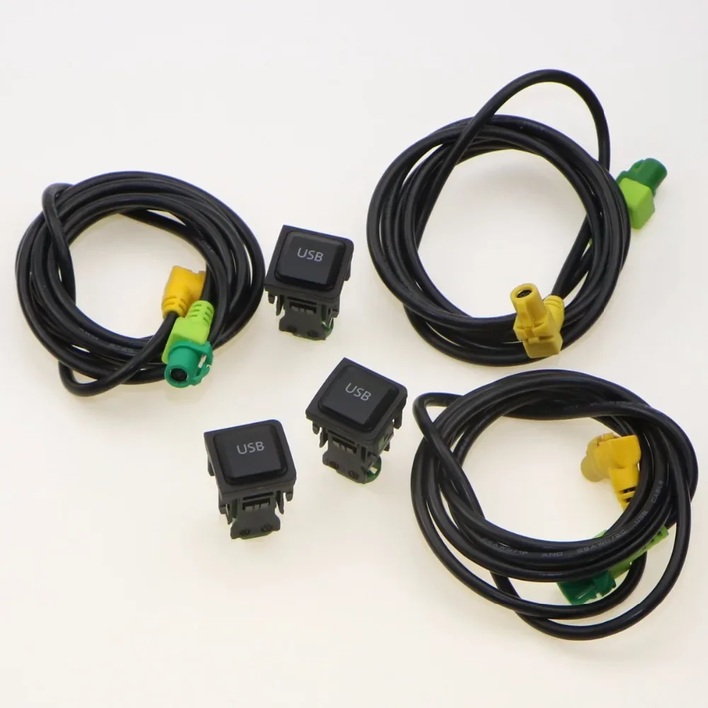 

3Set RCD300 RCD510 Car USB Switch Socket Cable Harness Interface New 5KD 035 726 A 5KD035726A For VW Jetta MK5 Scirocco Golf MK6