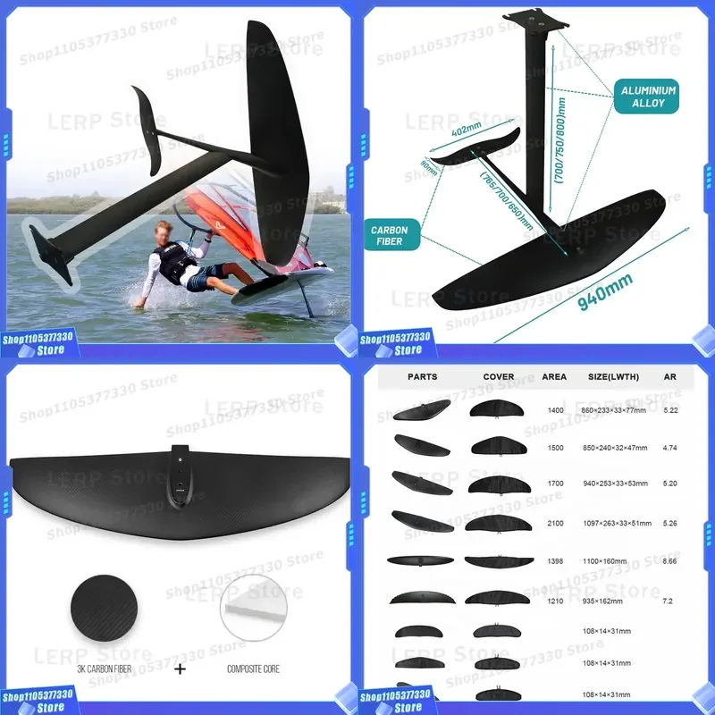 1700sqcm Waterplay Surfing Hard Wakeboard Kite Wind SUP Paddle Board Sailboat Surf WingFoil Wing Foil Board Hydrofoil Surfer