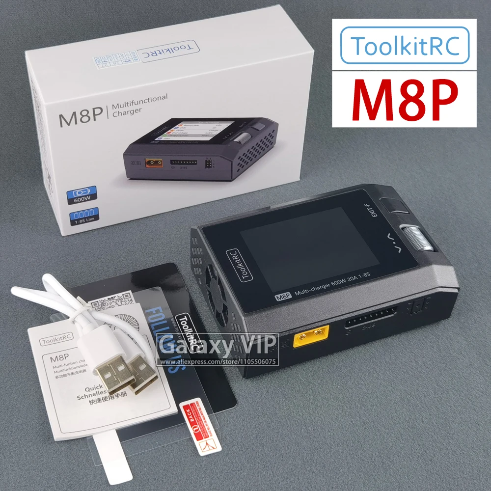 ToolkitRC M8P Ladegerät, Intelligent, Ausgewogene Spannung, Verbesserte Genauigkeit, Leistung, DC 600W, 20A, 5V, 1S 2S 3S 4S 5S 6S 7S 8S, Multifunktions-Signaltest, M8S Verbesserte Version, Ferngesteuertes Modellauto, Boot, Flugzeug, Akku-Ladegerät – Detail 9