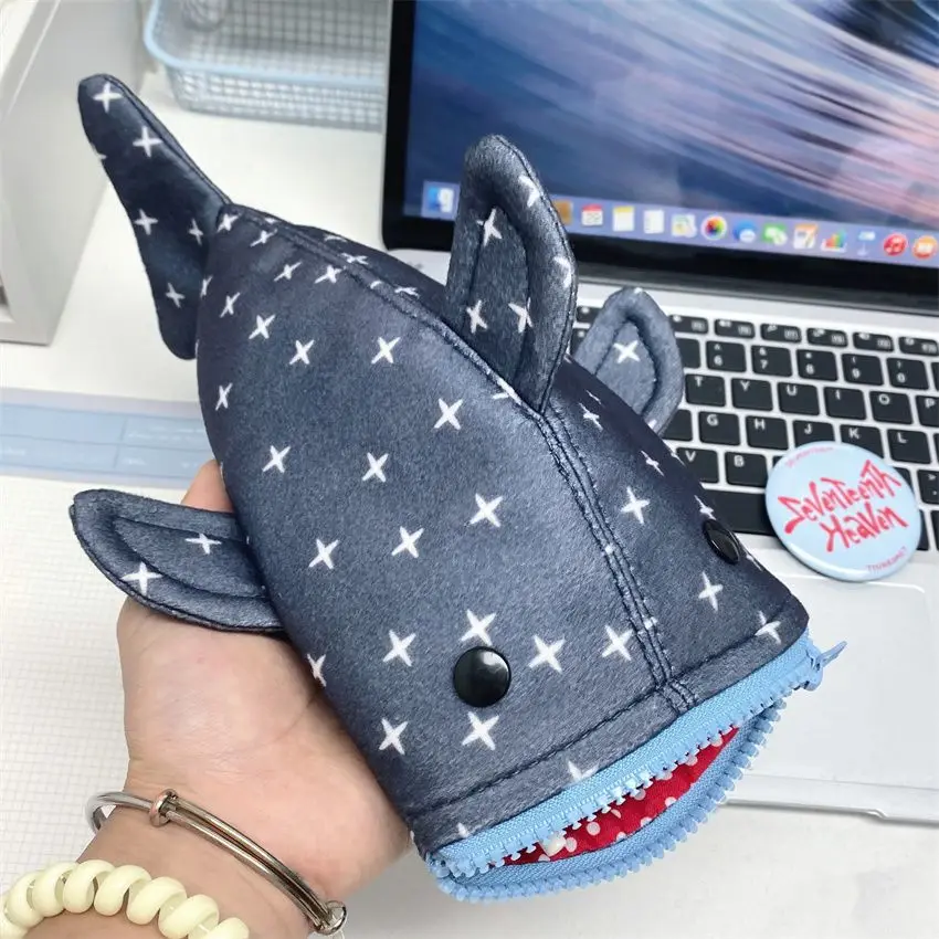 Shark Pencil Case Shark Mouth Zipper Pencil Bag Desk Storage Special Creative Canvas Cute Stationary Organizer Kawaii Organizer