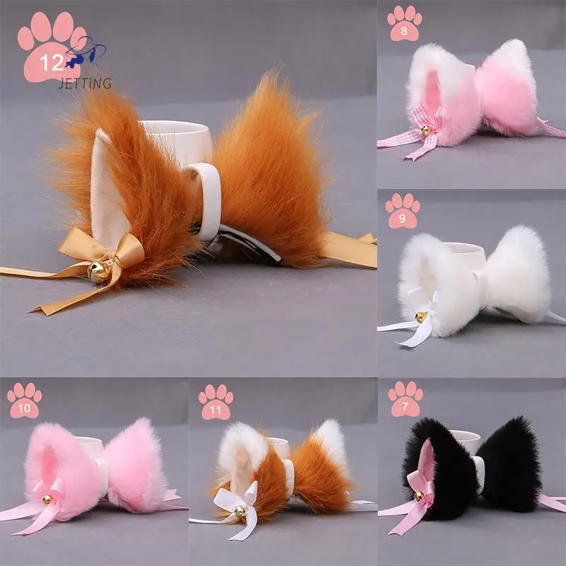 Lolita New Plush Cat Animal Furry Cat Ears Hairpins Lolita Fluffy Fox Ear Cosplay Hair Clips Party Performance Costume Accessori