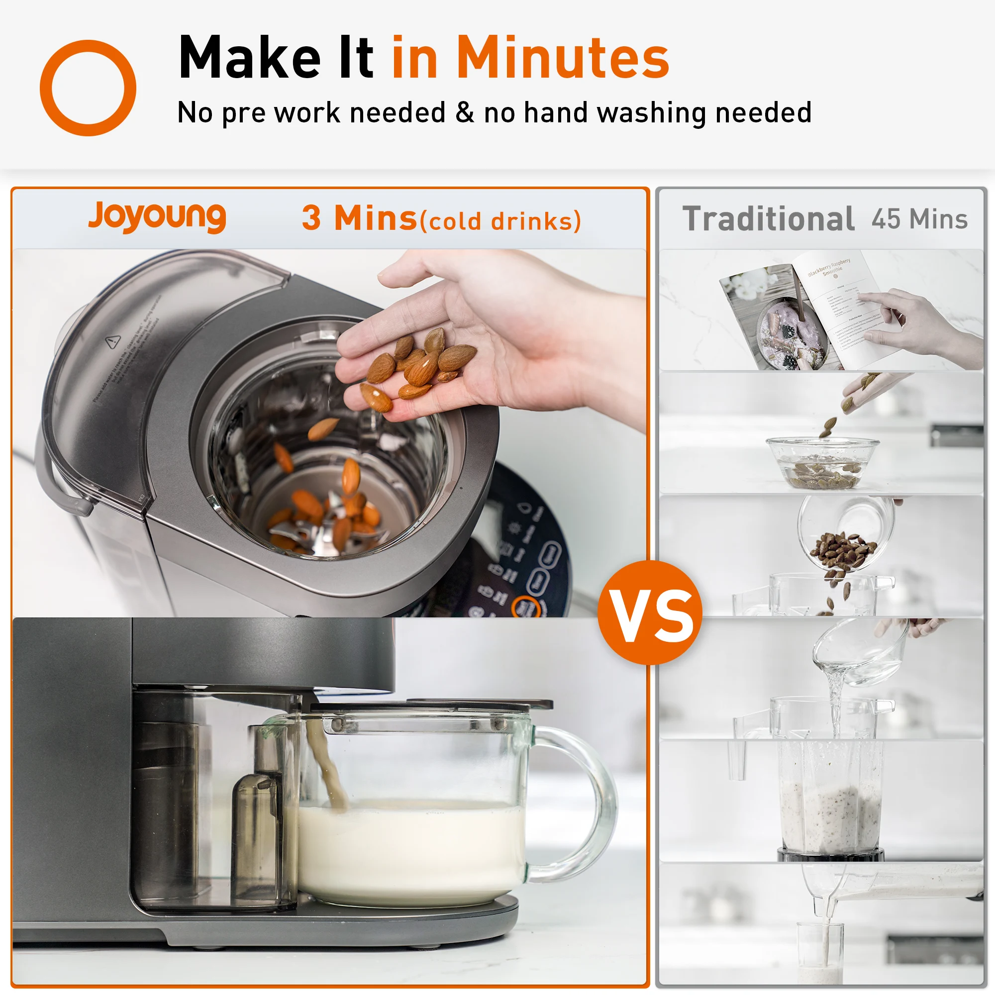 JOYOUNG Hạt Sữa Cho Thuần Chay Đạm, Tự Động-Có Chức Năng Làm Sạch Máy Làm Sữa Đậu Nành Có, yến Mạch Sữa, Món Chính Hãng