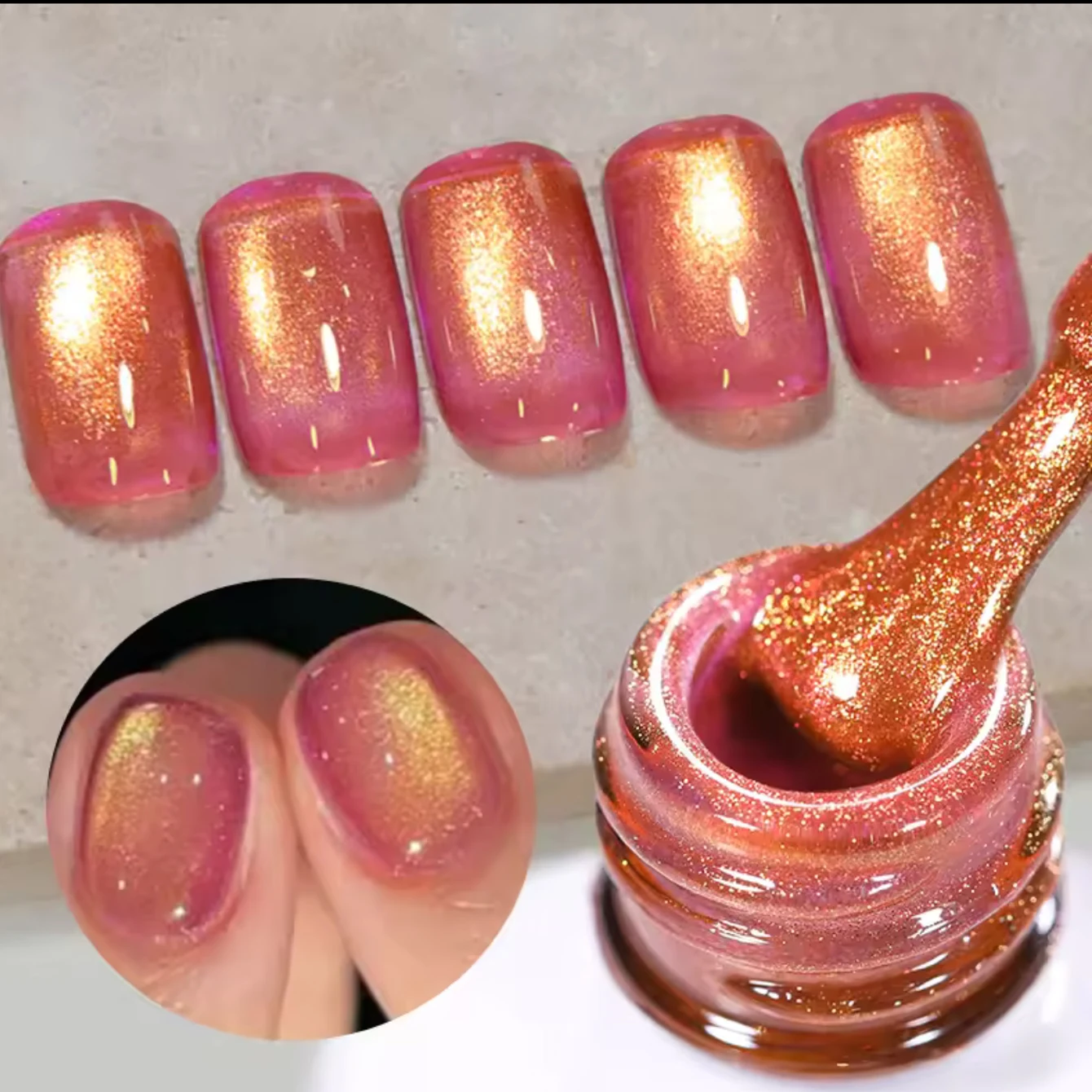 12ML 1 Uds otoño Halloween más vendidos cuentas de vidrio de luz dorada imán rojo esmalte de uñas de Gel de ojo de gato adecuado para uñas y uñas de los pies