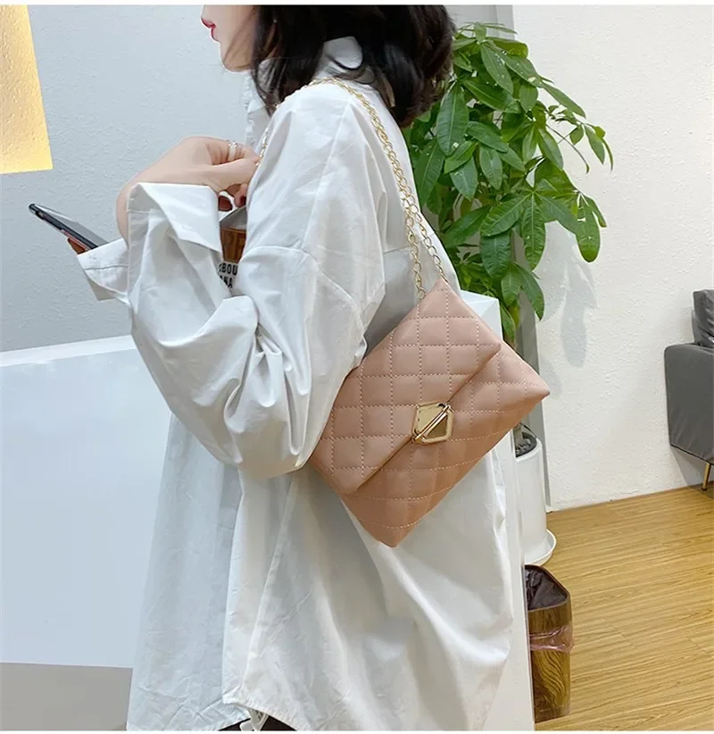 Women Handbag Shoulder Messenger Bags Girl Crossbody Bag Small Square Bag Black/White/Light Gray/Wine Red/Light Purple/Pink