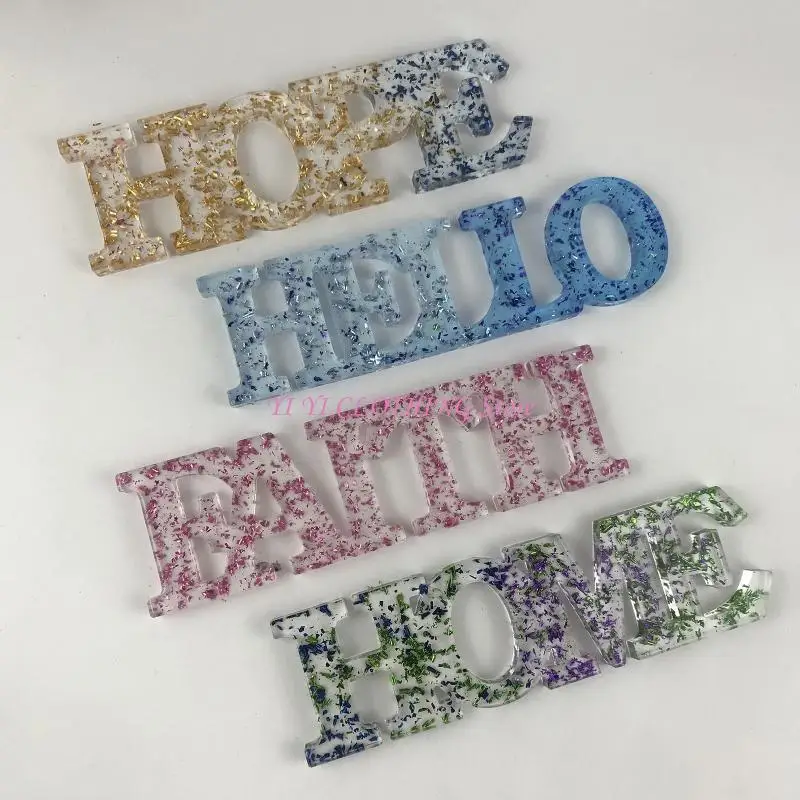 N5KF Love and Family Silicone Mold Letter Silicone Resin Mold Epoxy Casting Molds