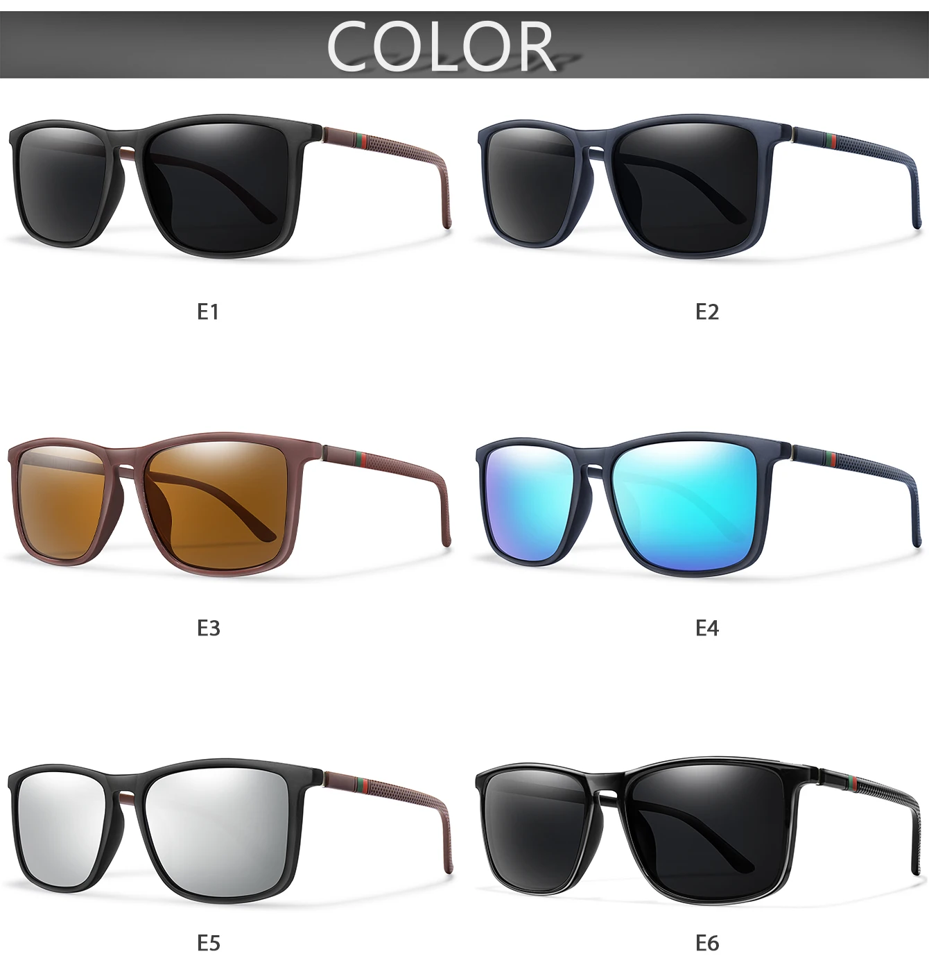 Luxus Quadratische Klassische Polarisierte Winddicht Radfahren Sonnenbrille UV400 Männlichen Brillen Männer Frauen Mode Reise Fahren Angeln Gläser – Detail 3