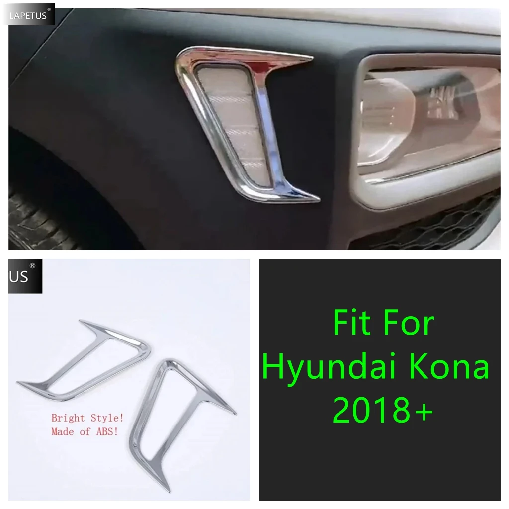 

ABS Car Side Front Turning Lights Lamps Frame Decor Cover Trim For Hyundai Kona 2018 2019 2020 2022 Exterior Accessories Parts