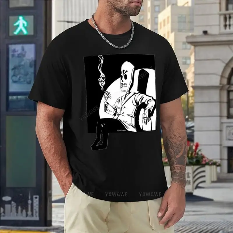 man summer for boys Grim Fandango boys animal print shirt oversized t shirts t shirts for men pack new men cotton tshirt image 4