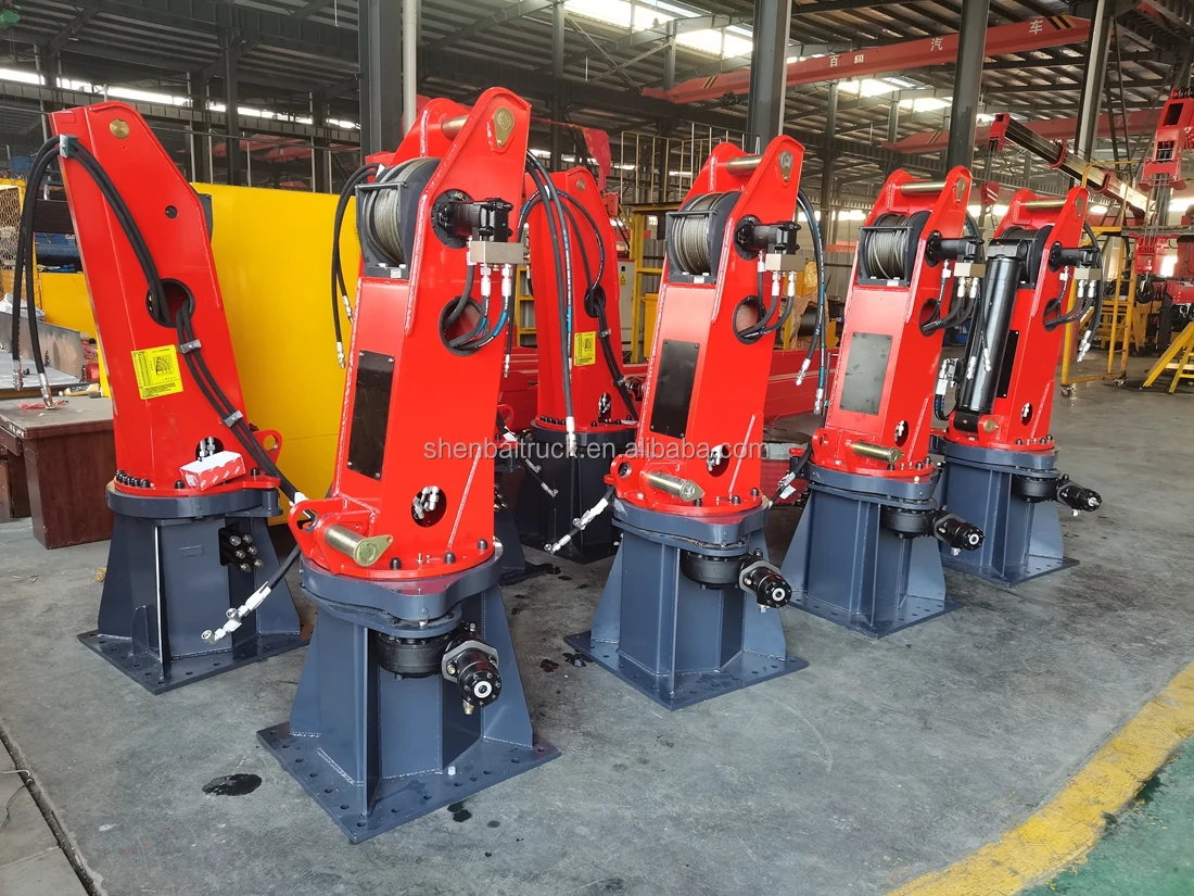 New 6Ton Knuckle Stiff Boom Small Boat Crane Floating Marine Deck Working Crane Marine Crane for Sale