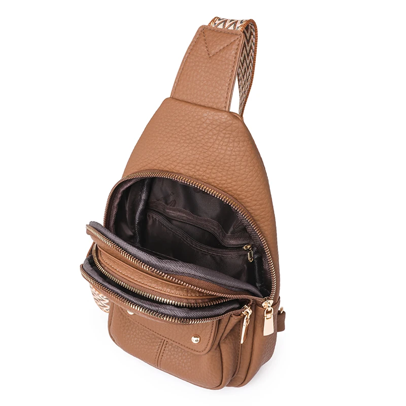 Sac à bandoulière en cuir PU pour femme, sac à bandoulière décontracté, sac de poitrine de créateur, tendance féminine, initié à la mode, qualité, 03