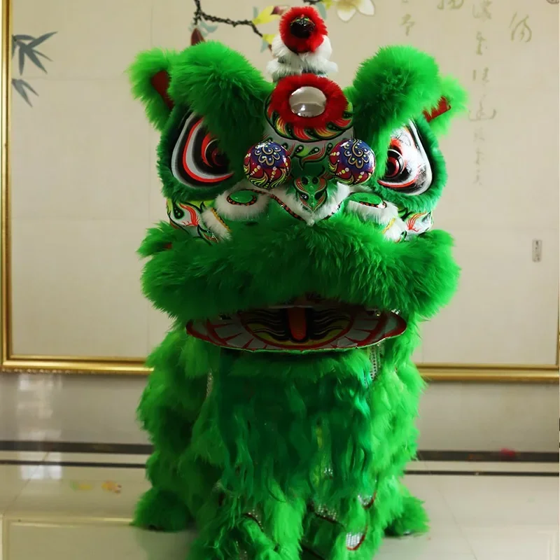 Green Buddha Costume Lion Dance Costume Set Single and Double Wool Handmade Props