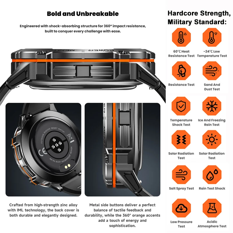 FOR XIAOMI 1000MAH endurance GPS tracker Sport Smart Watch Men 1.73 inch HD Screen Compass Bluetooth Call Waterproof Smart Watch