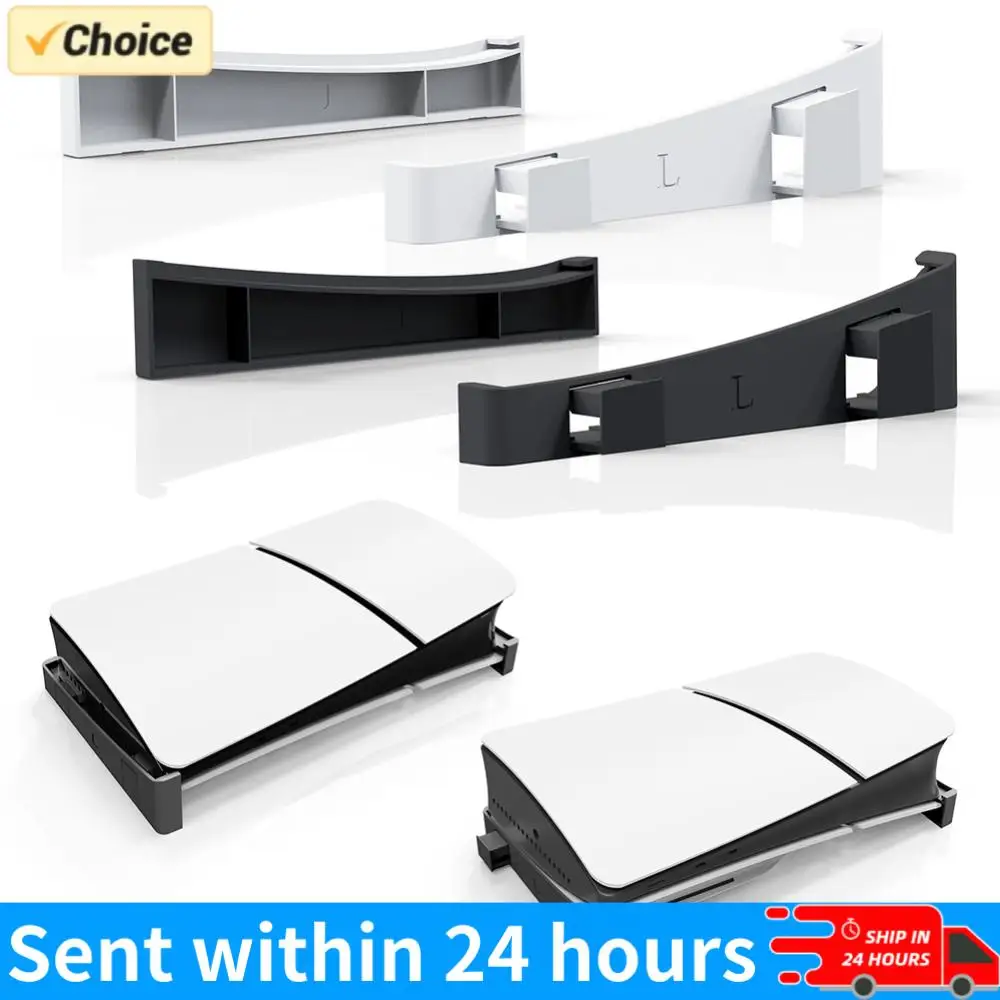 

Горизонтальная подставка-держатель для PS5 Slim с 4-портовым USB-хабом, база для док-станции для игровых консолей PS5 Slim (дисковая версия и цифровая версия)